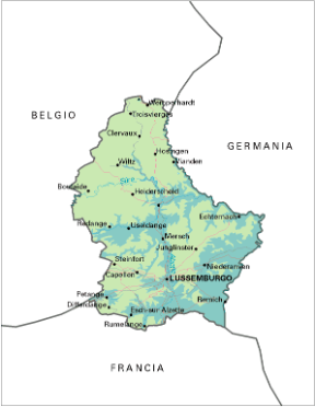 Il Lussemburgo è uno Stato dell'Europa centrale confinante a nord e a ovest con il Belgio, a sud con la Francia e a est con l
